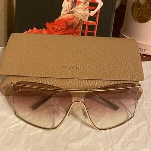 Max Mara Gold and Brown Sunglasses